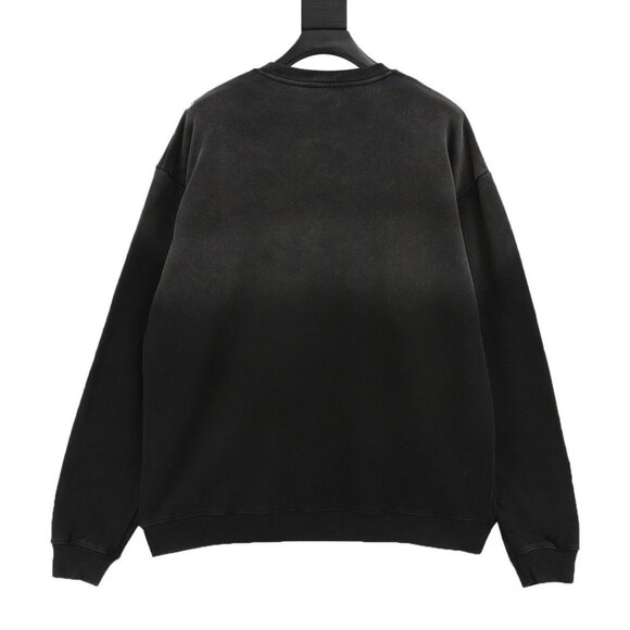 Balenciaga gradient washed damaged hand-painted cursive lettering sweatshirt - Picture 3 of 9